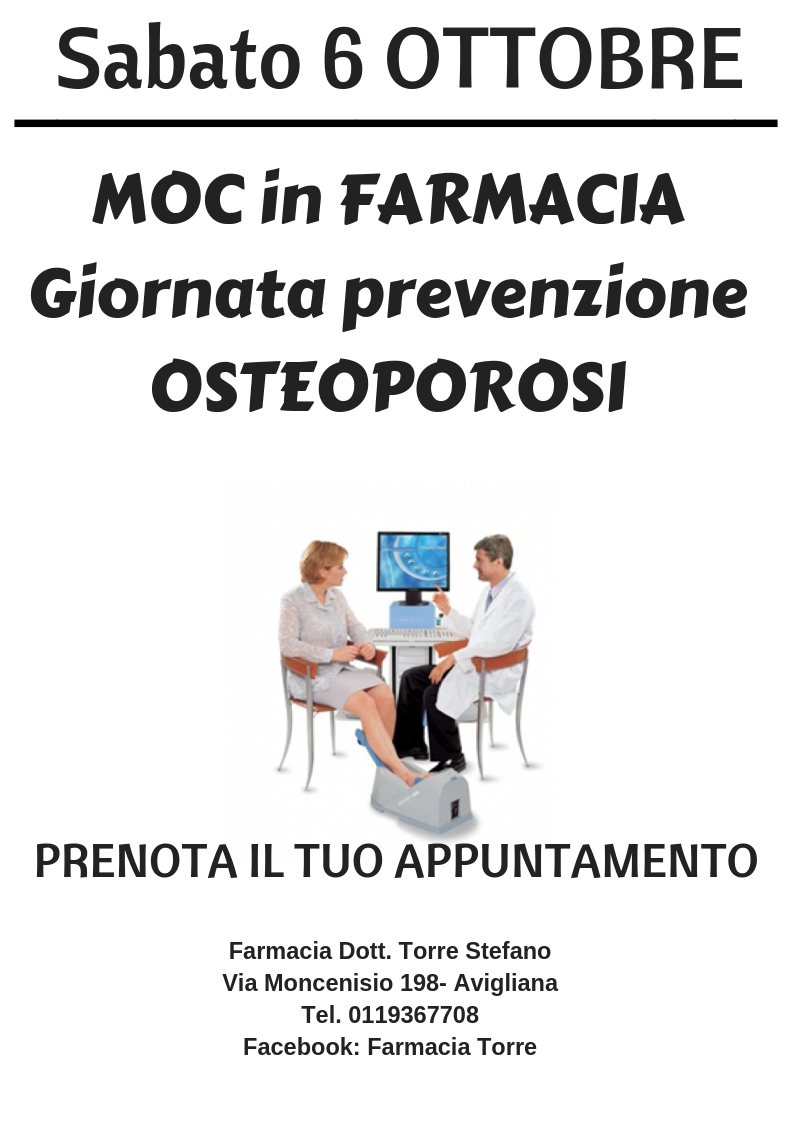 Sabato 6 ottobre: MOC in farmacia